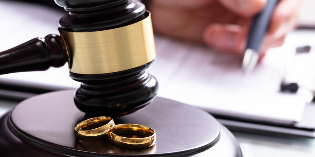 Wedding Rings On Sound Block In Courtroom Wedding Rings On Sound Block In Courtroom