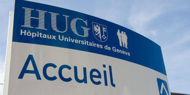 Hinweisschild für Notfallabteilung des Genfer Uni-Spitals