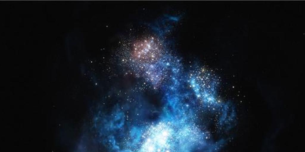 Hier wurden die allerersten Sterne entdeckt: CR7 ist die hellste Galaxie im frühen Universum (Künstlerische Darstellung) Hier wurden die allerersten Sterne entdeckt: CR7 ist die hellste Galaxie im frühen Universum (Künstlerische Darstellung)
