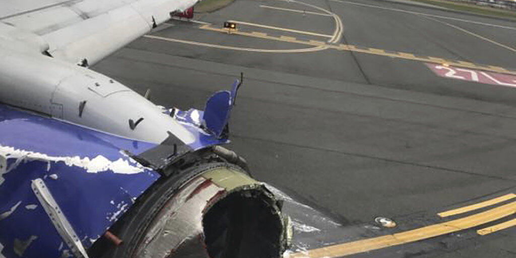 Das Triebwerk der Boeing-737-Maschine von Southwest Airlines war Mitten während des Flugs geborsten.