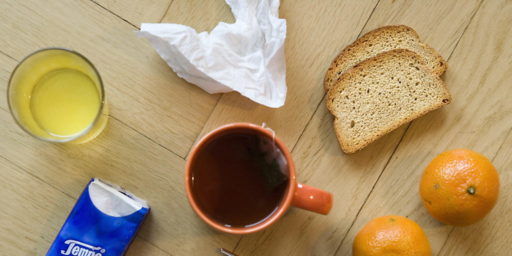 Zwieback, Kräutertee und "Mandarindli" statt Weihnachtsschmaus: Just in der Woche vor Weihnachten ist die Grippewelle in der Schweiz angekommen. Zwieback, Kräutertee und "Mandarindli" statt Weihnachtsschmaus: Just in der Woche vor Weihnachten ist die Grippewelle in der Schweiz angekommen.