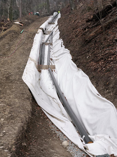 Installation der Fernwärme auf Schloss Vaduz