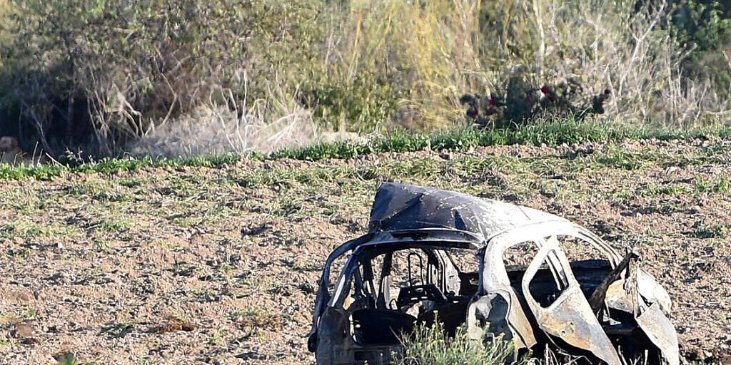 Das Autowrack der 2017 bei einem Bombenanschlag auf Malta getöteten Journalistin Daphne Caruana Galizia. (Archivbild)