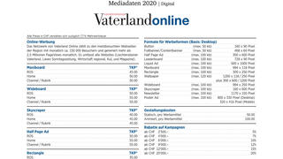Mediendaten Vaterlandonline Werbeangebote CHF