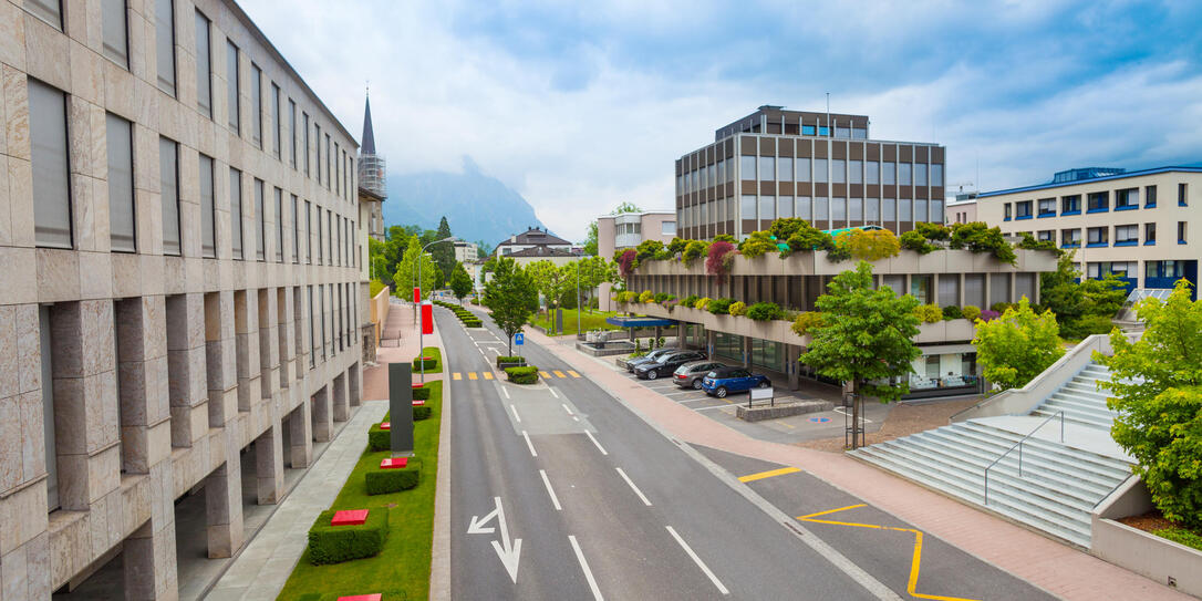 Streets of Vaduz, capital Liechtenstein