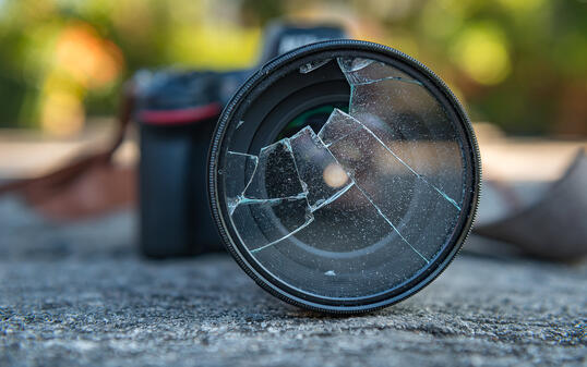 Filter camera lens broken